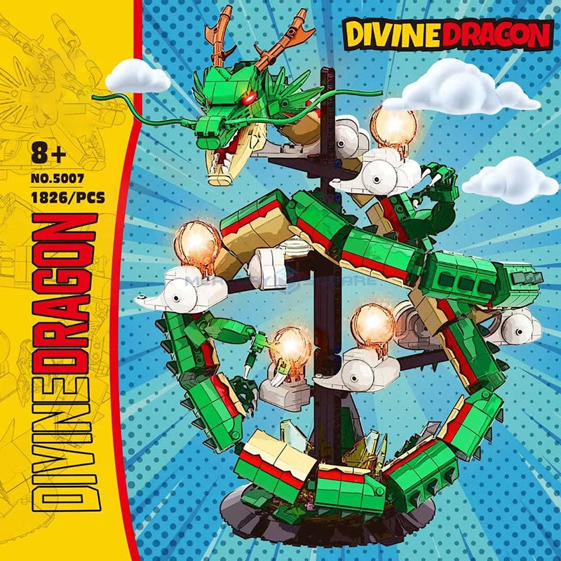 Glowing Build-able Divine Dragon Shenron Lego set with Light up Stand!