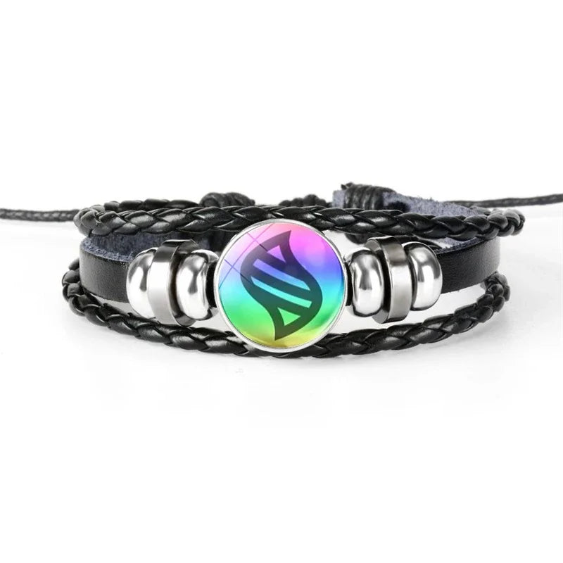 Pokemon Mega Stone Glass & Leather Bracelet