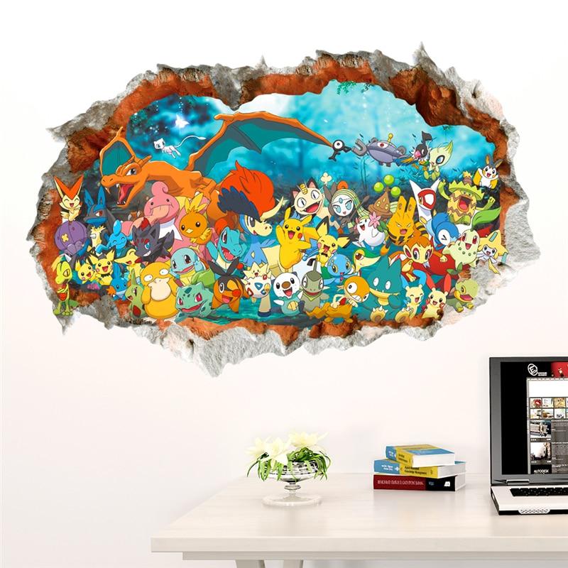 3d Bursting Effect Pokémon Mural Decal - nintendo-core