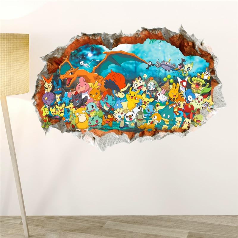 3d Bursting Effect Pokémon Mural Decal - nintendo-core