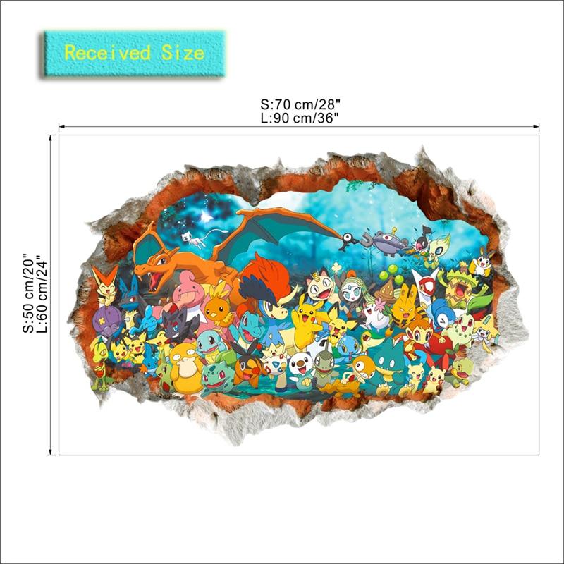 3d Bursting Effect Pokémon Mural Decal - nintendo-core
