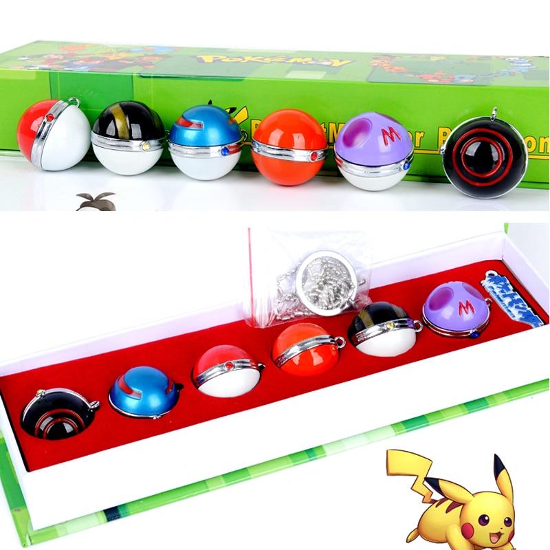6 Piece Pokeball Pendant Necklaces - nintendo-core