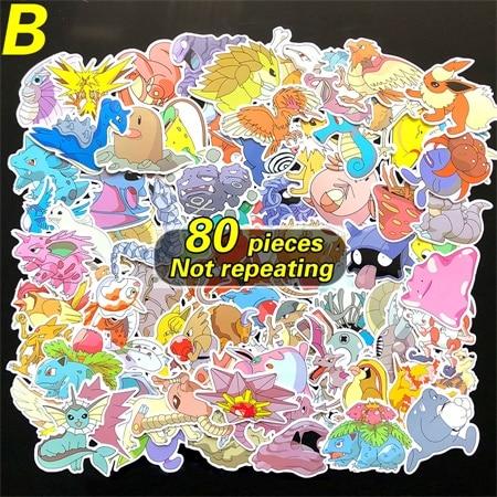 80pieces/lot Various Pokemon Stickers Water Proof - nintendo-core
