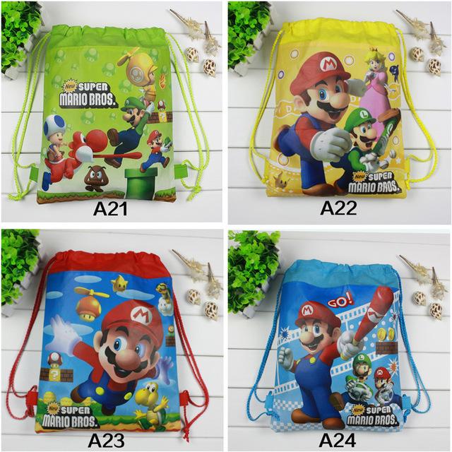 Over Stocked Mario Drawstring BackPacks! (12 Pack bulk buy) - nintendo-core