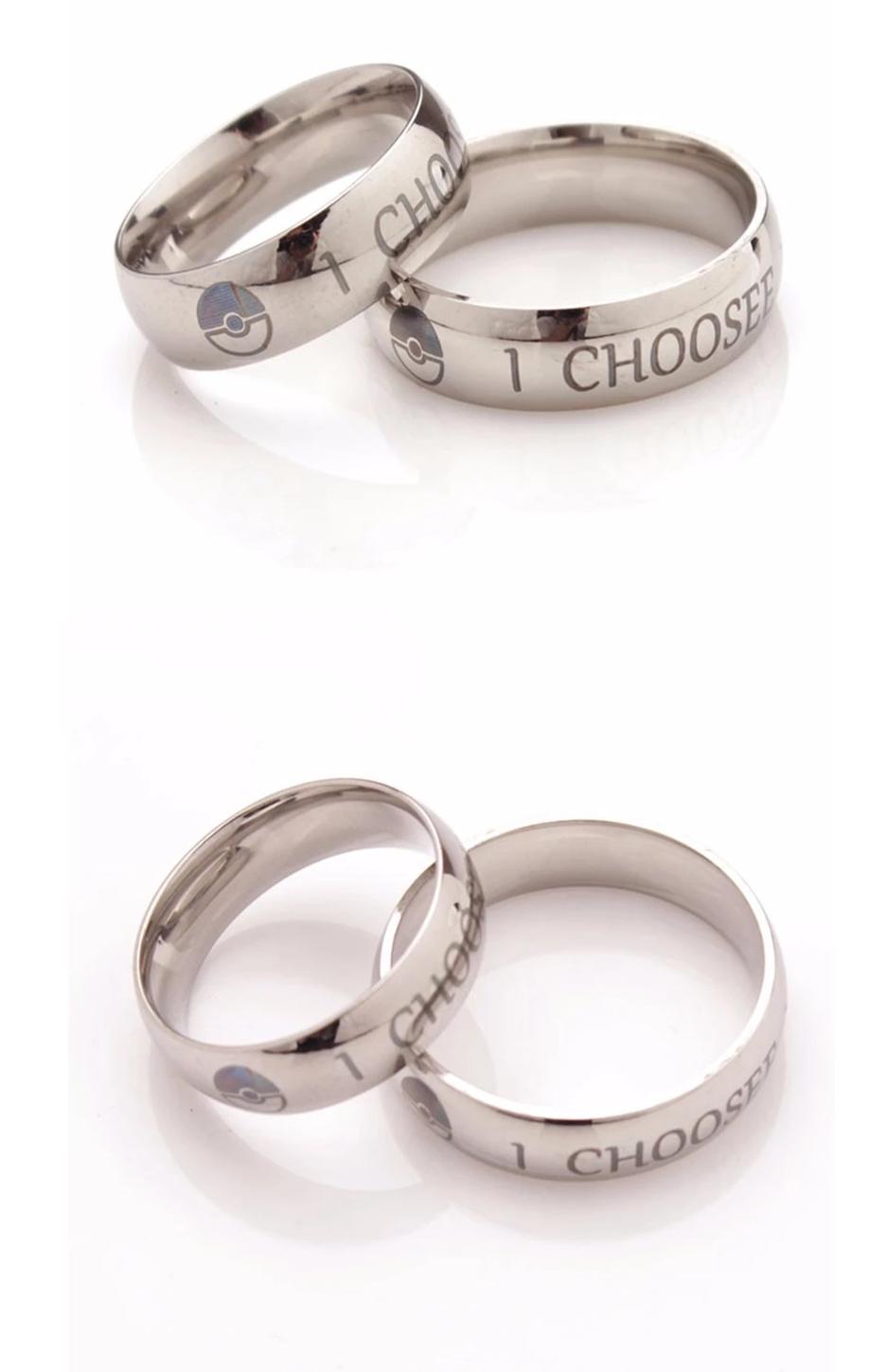Pokemon "I Choose You Ring" Couples Stainless Steel Rings - nintendo-core