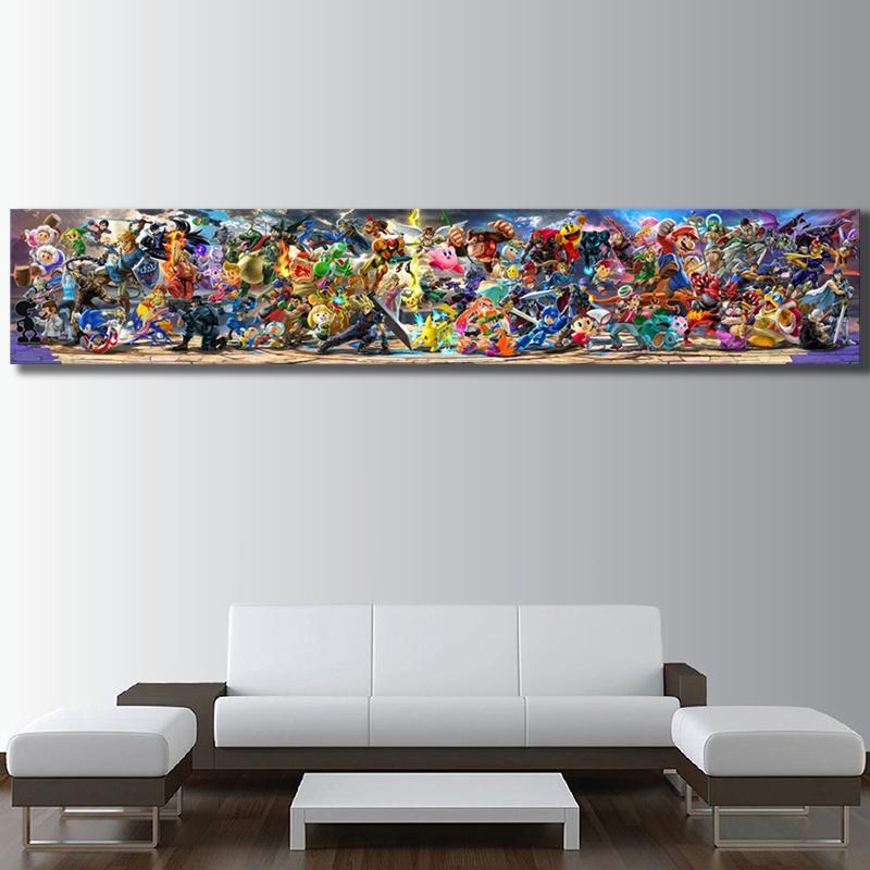 Super Smash Brothers 5 Piece Canvas Painting - nintendo-core
