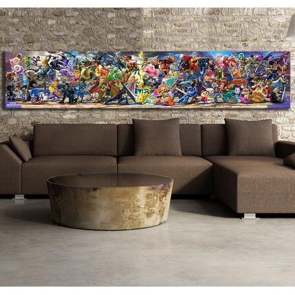 Super Smash Brothers 5 Piece Canvas Painting - nintendo-core