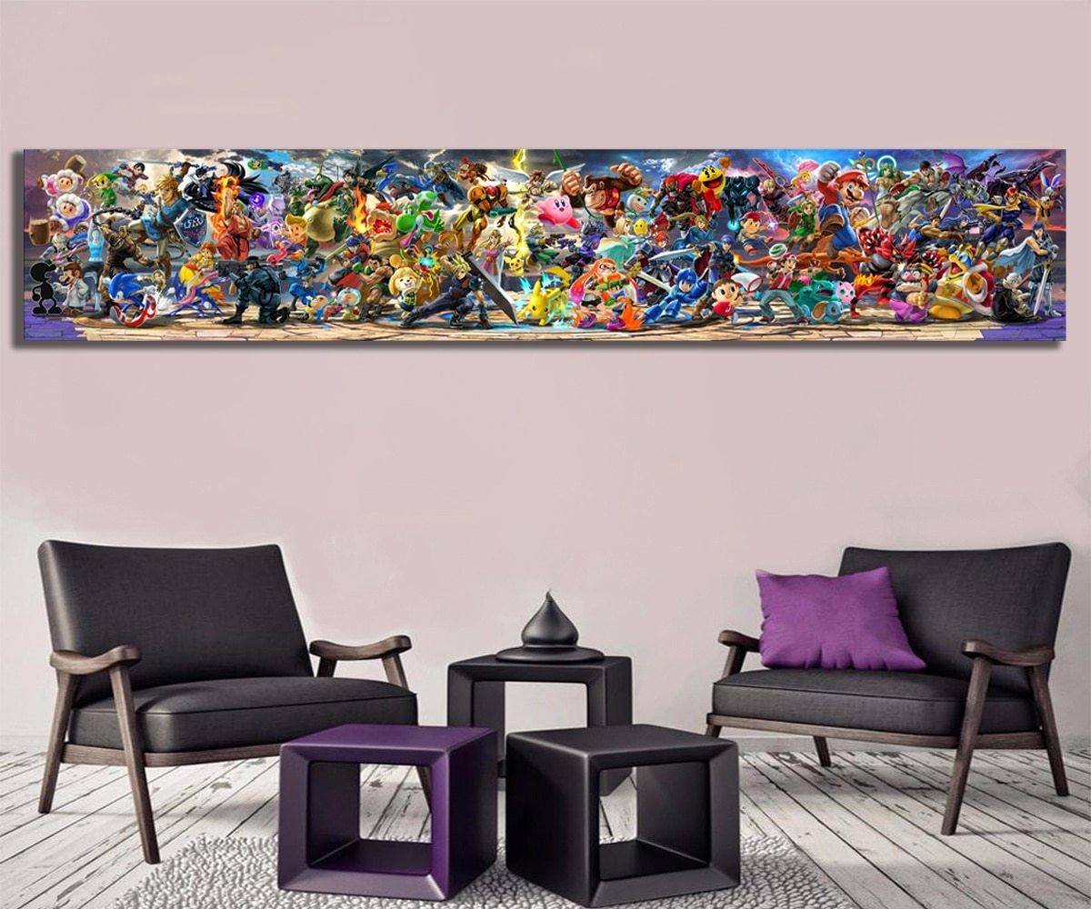Super Smash Brothers 5 Piece Canvas Painting - nintendo-core