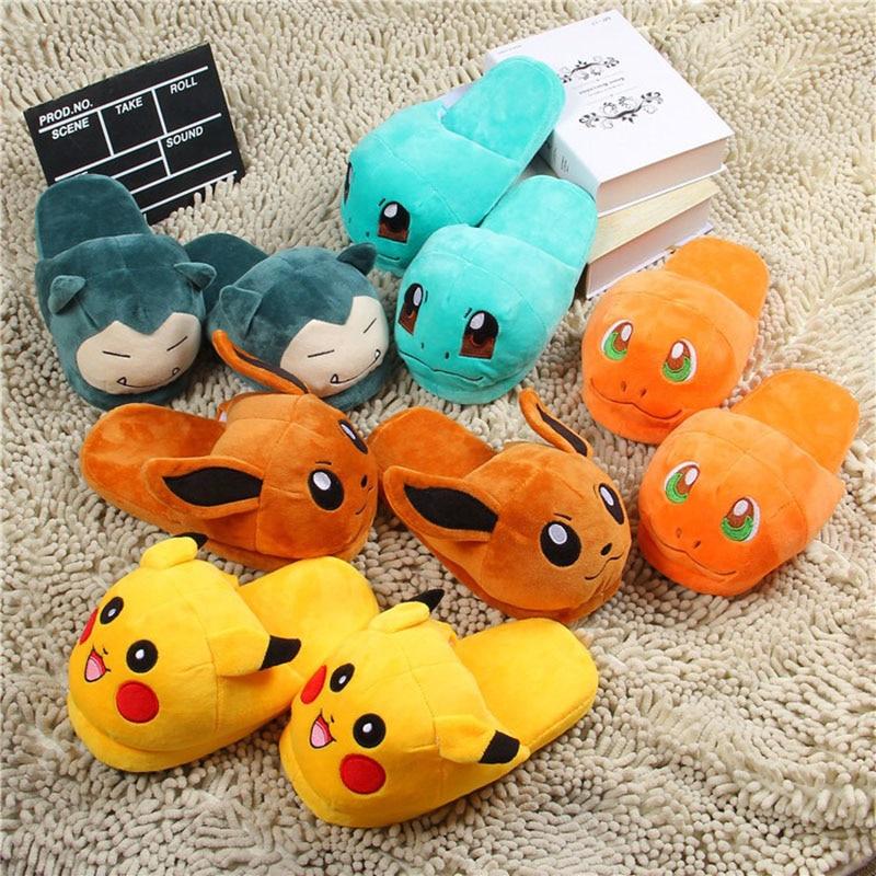 Unisex Snorlax / Eevee / Pikachu / Squirtle / Charmander Warm Indoor Plush Slippers - nintendo-core