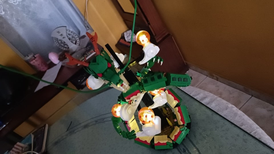 Glowing Build-able Divine Dragon Shenron Lego set with Light up Stand!