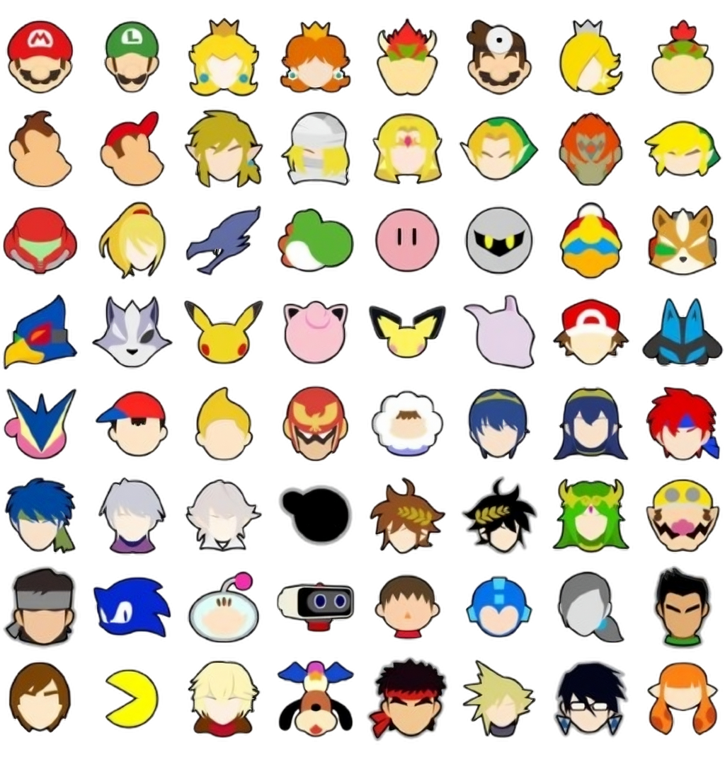 Super Smash Brothers Character Roster T Shirt