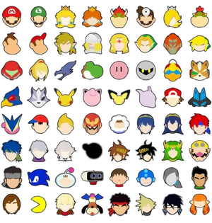 Super Smash Brothers Character Roster T Shirt