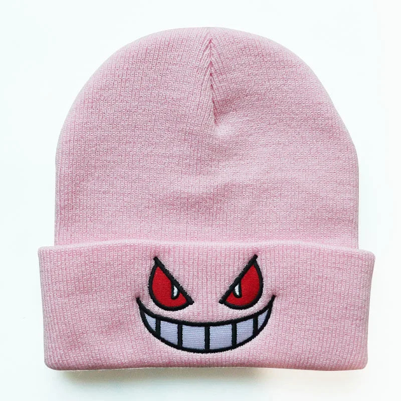 Gengar Embroidered Knit Beanie – Warm & Stylish