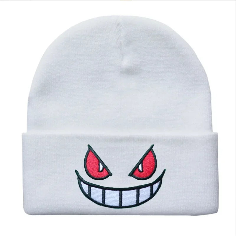 Gengar Embroidered Knit Beanie – Warm & Stylish