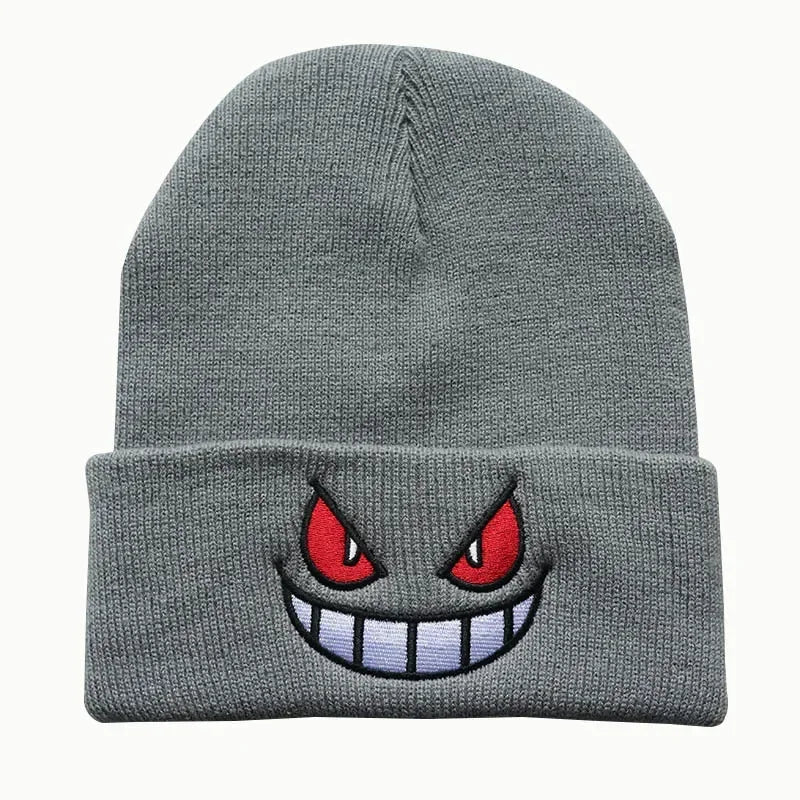 Gengar Embroidered Knit Beanie – Warm & Stylish