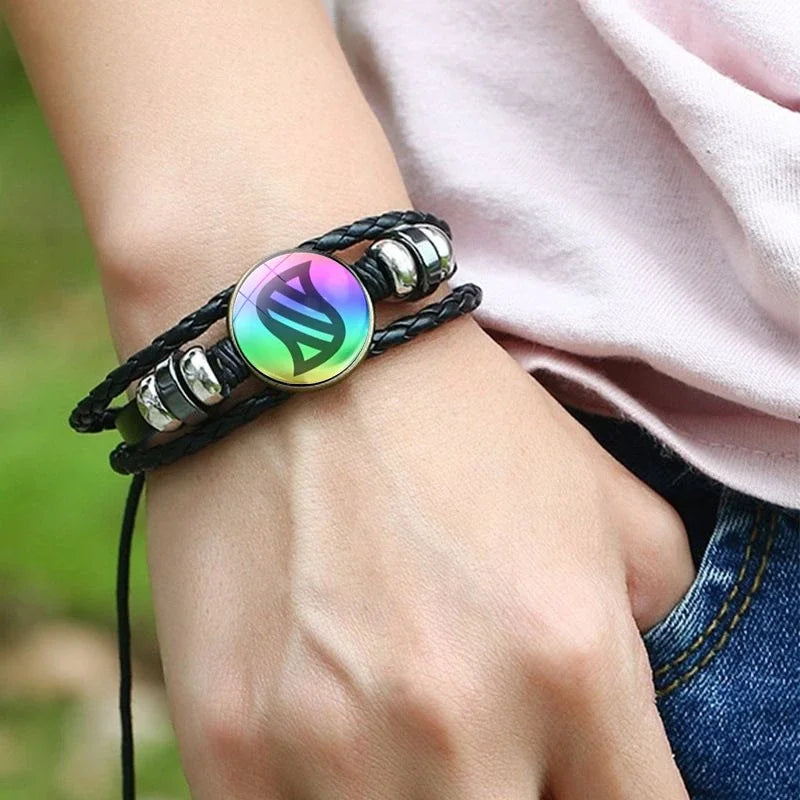 Pokemon Mega Stone Glass & Leather Bracelet