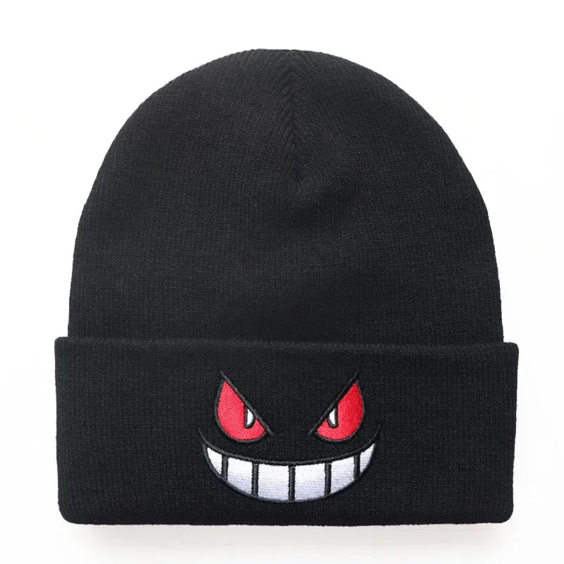 Gengar Embroidered Knit Beanie – Warm & Stylish