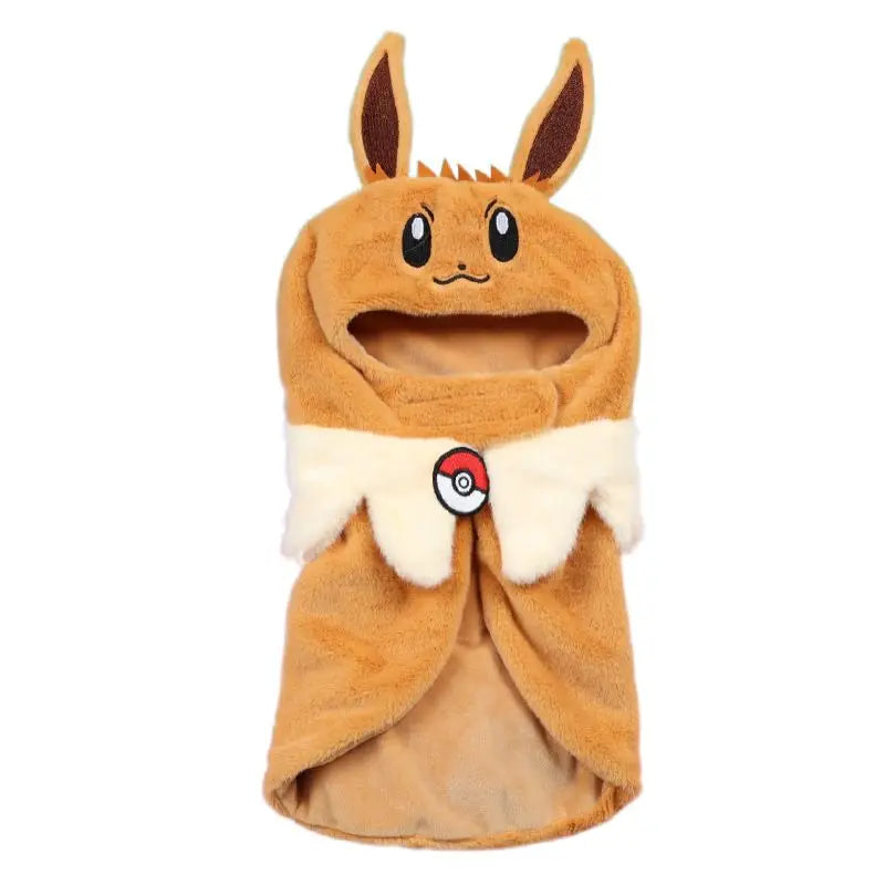 Eevee plush hooded pet cape — distinct from the original Eevee hoodie