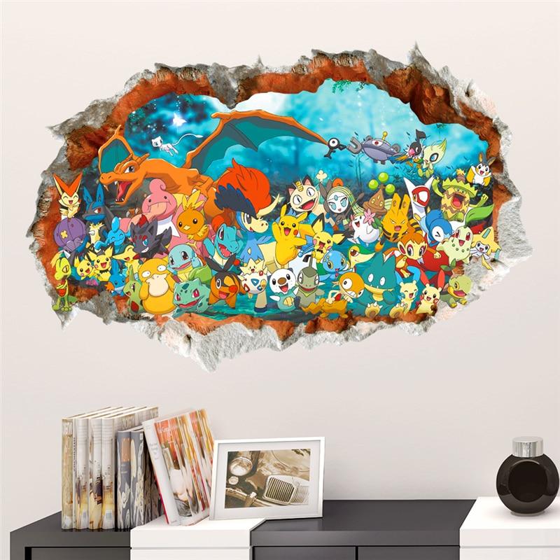 3d Bursting Effect Pokémon Mural Decal - nintendo-core