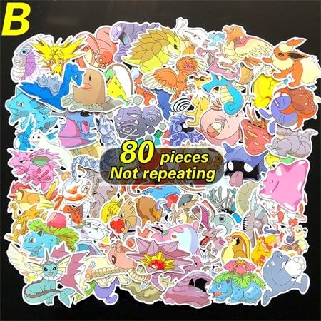 80pieces/lot Various Pokemon Stickers Water Proof - nintendo-core