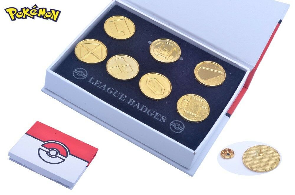 Pokemon League Gym Badge Brooch Sets
