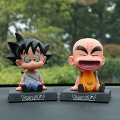 Chibi Goku and Krillin matching Bookend, Bobble Head and Phone Stand Figurines