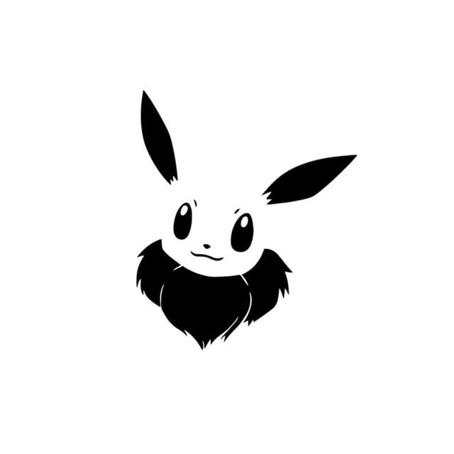 Girl's Pokemon Eevee Face Portrait Graphic Tee Black X Small 