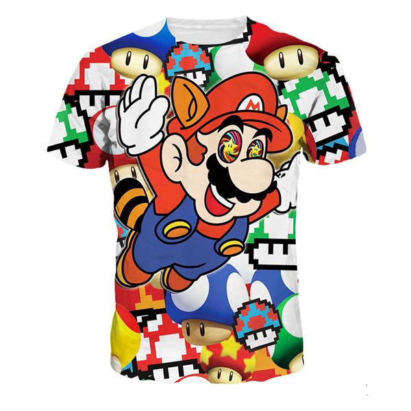 Fitted 3D Mario Qybian Collage T-Shirt - nintendo-core
