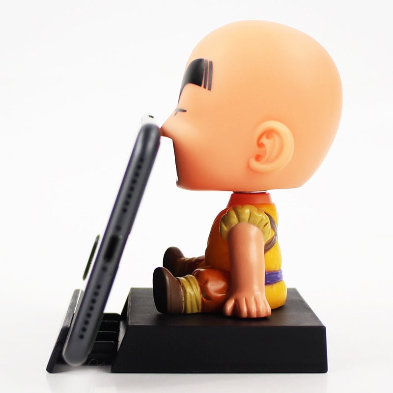 Chibi Goku and Krillin matching Bookend, Bobble Head and Phone Stand Figurines