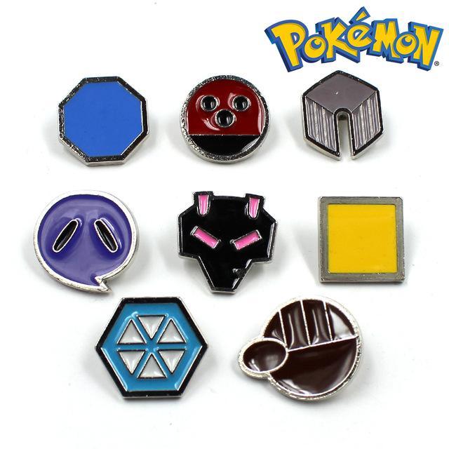 Pokemon League Gym Badge Brooch Sets