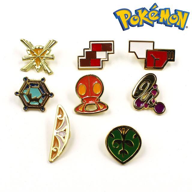 Pokemon Gen 1 Kanto Indigo League Gym Badges Pin Set – Collector's