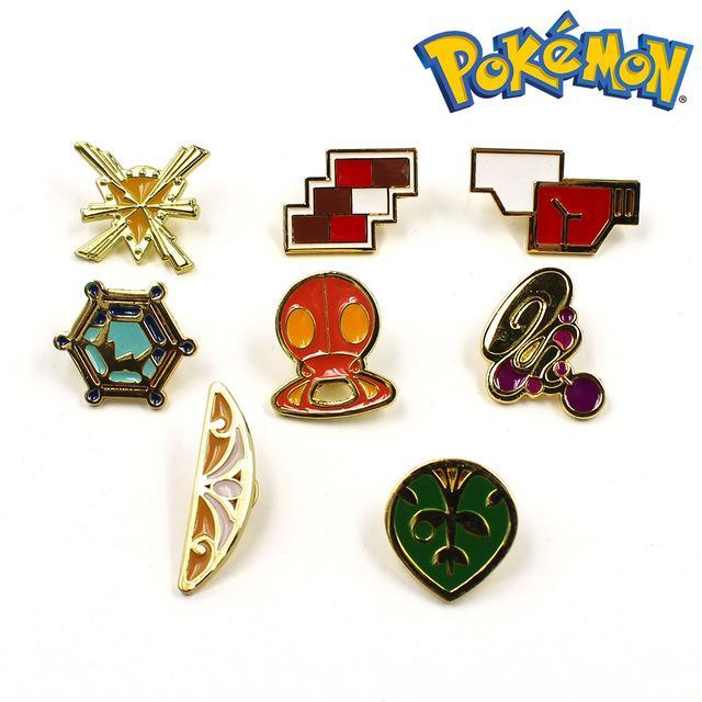 Pokemon League Gym Badge Brooch Sets