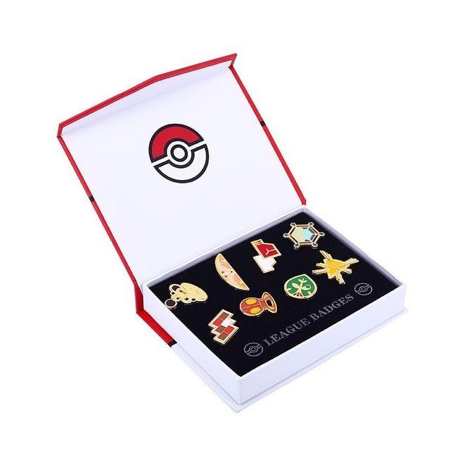 Pokemon League Gym Badge Brooch Sets
