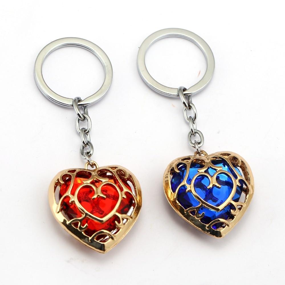 Set of Heart Containers Necklace and Keychain Zelda Breath 