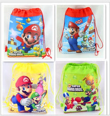 Over Stocked Mario Drawstring BackPacks! (12 Pack bulk buy)