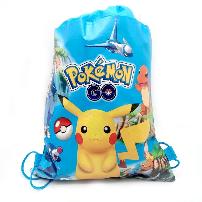Pokemon  Pikachu Themed Blue Drawstring Backpack - nintendo-core