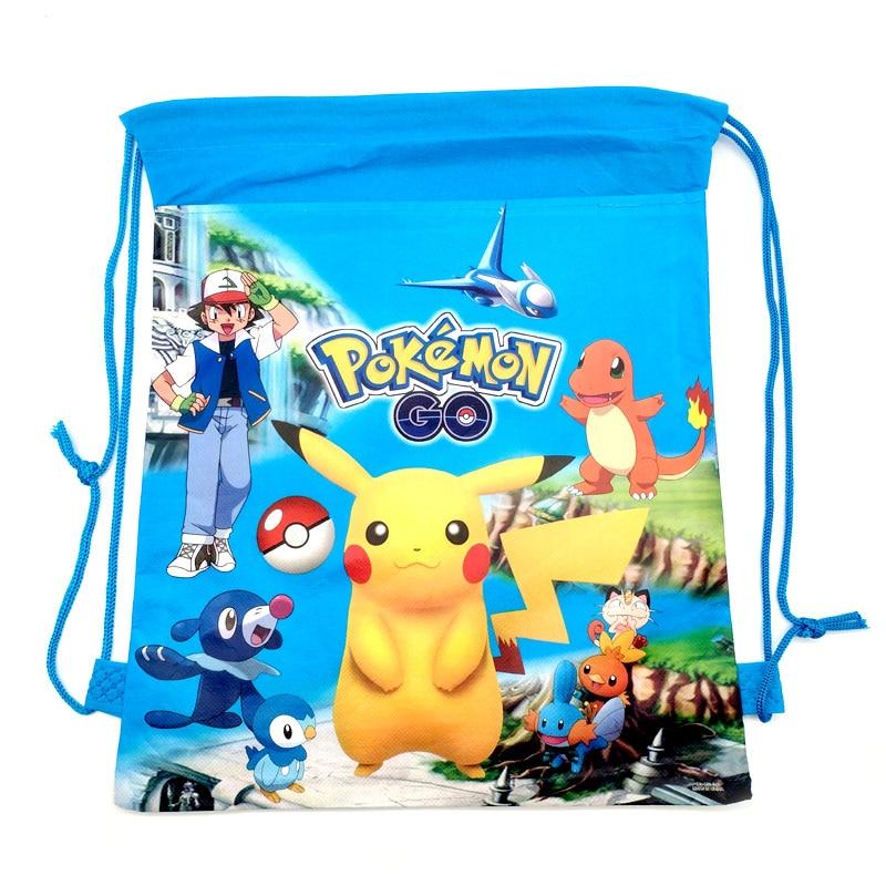 Pokemon  Pikachu Themed Blue Drawstring Backpack - nintendo-core