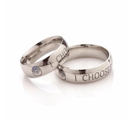 Pokemon "I Choose You Ring" Couples Stainless Steel Rings - nintendo-core
