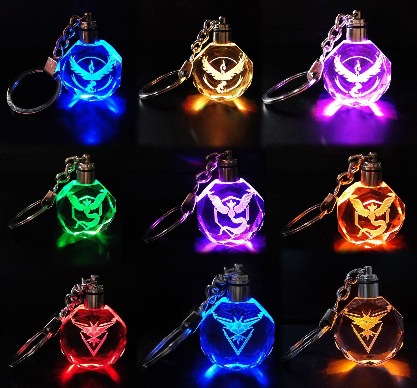 Pokemon Team Valor / Mystic / Instinct LED Keychain / Pendant - nintendo-core