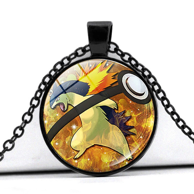 Glass Cabochon Pokemon Necklace / Pendant / Chain! 30 + Different Pokemon Inside!