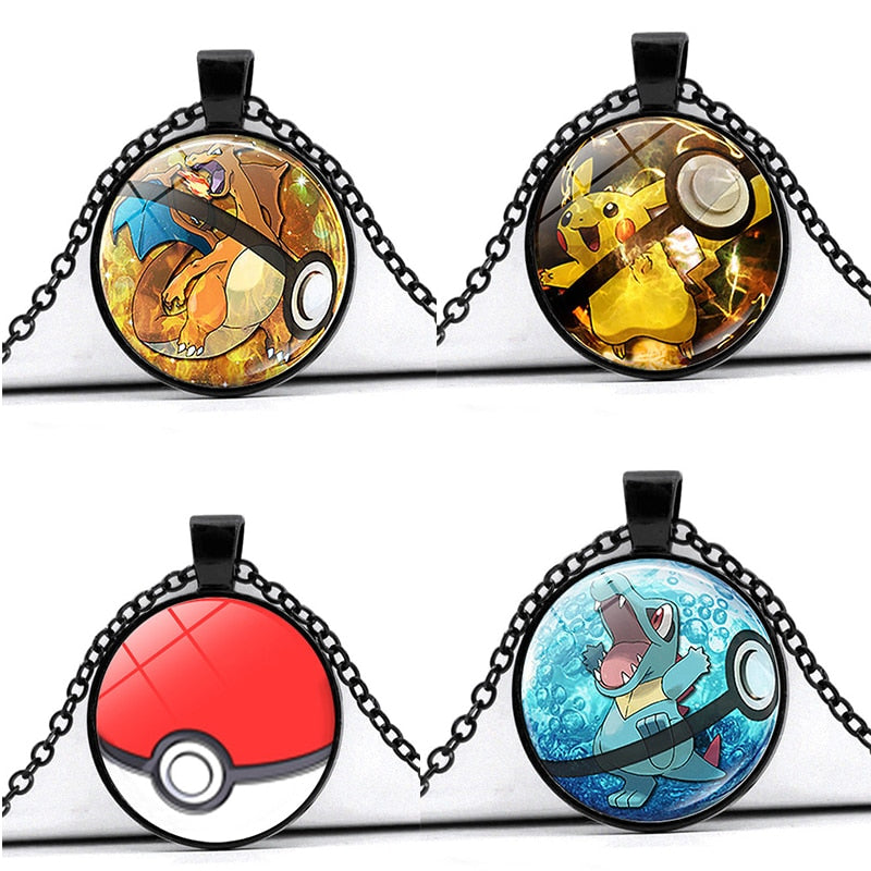 Glass Cabochon Pokemon Necklace / Pendant / Chain! 30 + Different Pokemon Inside!