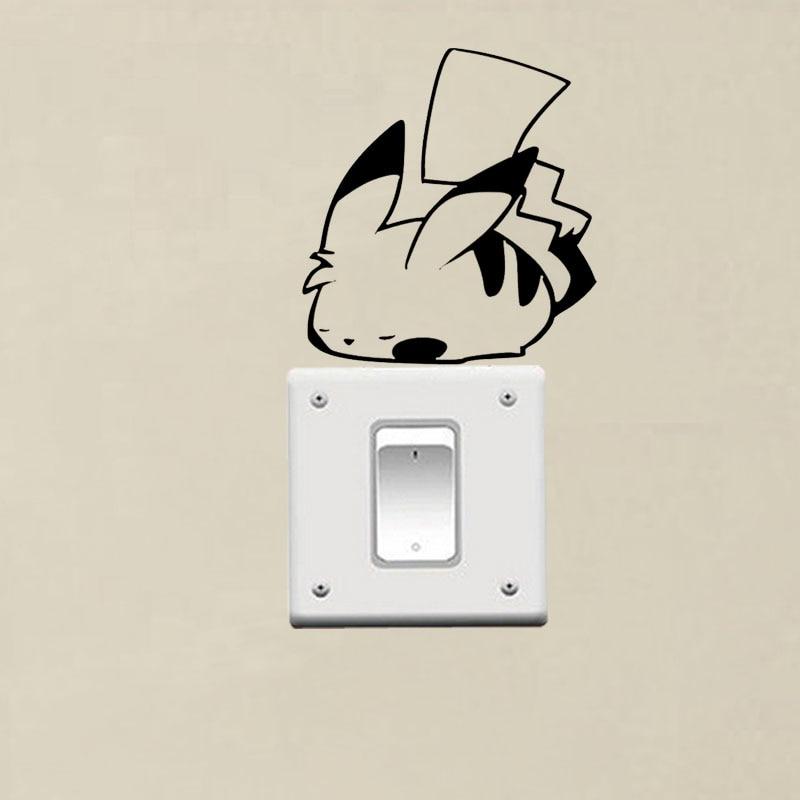 Sleeping Pikachu Vinyl Switch Decor Wall Sticker Decal - nintendo-core