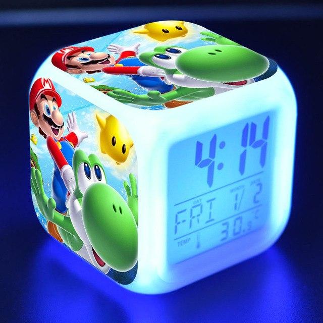 R-timer Super Mario Bros 7 Couleur Changeable Réveil Numérique Avec Temps,  Température, Alarme, Date