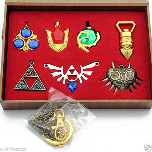 The Legend of Zelda Hylian Shield & Master Sword Keychain / Necklace Set