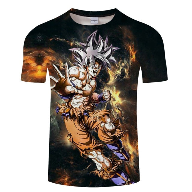 Dragon Ball T-shirt Wit – Officieel Anime Shirt Met Goku Ultra Instinct Print Voor Heren/dames