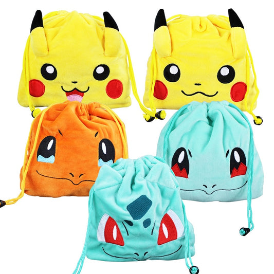 Felt Plush Pokemon Tote Drawstring Bags (Backpacks)