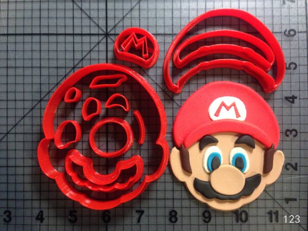 Super Mario Cookie Fondant Cutter | Question Block, Luigi, Gumbas and more. (Large)